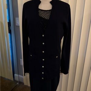 Black Cardigan with Button Details